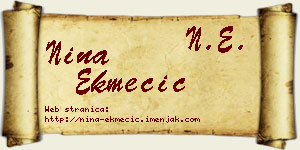 Nina Ekmečić vizit kartica